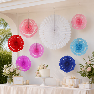 <b>Festive</b> Party Paper Lanterns <b>Bunting</b> Banner Hanging Garlands Room Ceiling Celebration Decor Set - Product Image 4