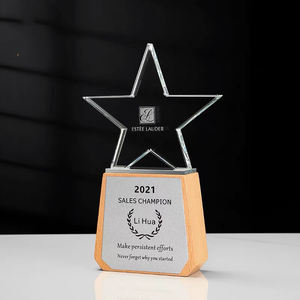 جائزة كريستال ماسية جديدة لعام <span class=keywords><strong>2026</strong></span> على شكل نجمة، هدية تذكارية، درع زجاجي خشبي - Product Image 4