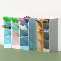 YUZMEI – Organisateur de bureau en plastique PP à quatre compartiments pour crayons et pinceaux de maquillage, idéal pour le rangement de bureau et l'apprentissage