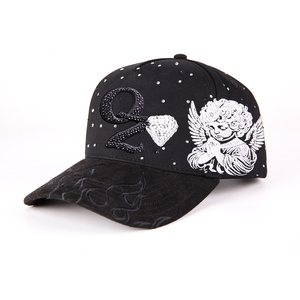 Высококачественные замшевые спортивные кепки KAIXINCAP с логотипом со стразами, 5 панелей, вышивка логотипом, бархатные бейсболки для мужчин - Product Image 2