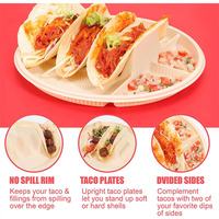 Plateaux à tacos jetables et compostables avec logo personnalisé, compartiments à sauce intégrés pour Taco Tuesday