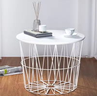 Table basse de salon moderne à succès, cadre en métal doré, plateau rond stable, table basse de rangement