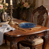 Assiettes jetables translucides en PS avec bord doré, 7 et 10 pouces, 23g/53g, style moderne pour mariages, traiteurs, événements et fêtes