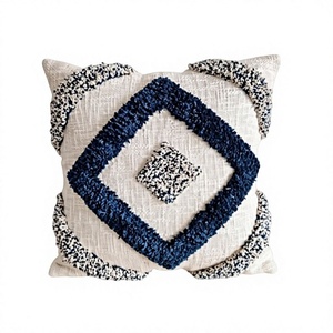 Designer Tufted Boho Cushion Cover By <b>Indian</b> Textiles H/L Handwoven Decorative <b>Throw</b> Pillow Luxury Boho Pillow Hot Selling - Product Image 1