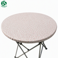 Nappe ronde ajustée en PEVA à motif de fleurs roses, avec dos en flanelle, imperméable, bord élastique, pour pique-nique en plein air, jardin, facile à nettoyer, réutilisable