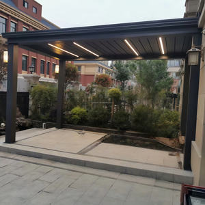 Persiana de techo Pérgola de aluminio Gazebo de jardín con persianas laterales Montaje en pared impermeable Persianas a prueba de óxido 3x4 5x3 6x6 Patio - Product Image 3