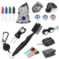 Kit d'accessoires de golf de haute qualité en gros : Outil de réparation de divots, brosse de nettoyage, outil de marquage d'alignement pour tees de golf - Lot de 17 pièces