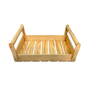 Panier de transport en bois avec appel rustique et poignées pratiques idéal pour le stockage à la maison ou la décoration d'événements de l'Inde - Product Image 4