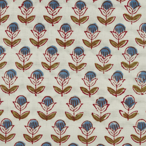 Recién llegado, tela vaquera azul y verde india con estampado floral a mano, tela de algodón puro 100%, ropa de mujer a medida - Product Image 1