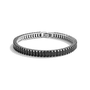 <b>Mens</b> Bracelet Stainless Steel Jewelry <b>for</b> <b>Men</b> Tennis Bracelet Black Stone Stylish Modern Accessory Fashion Jewelry - Product Image 1