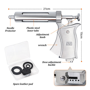 Jeringa Veterinaria Semiautomática de 50 ml, Ajustable Continuamente, para Ganado Vacuno, Porcino, Ovino y Aves de Corral - Product Image 4