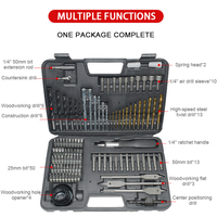 Vente chaude 111 pièces Construction ensemble de mèches à bois tête de perceuse à main perceuse plate ouvre-boîte à outils OEM Support étui rigide