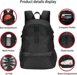 Sac à dos <span class=keywords><strong>de</strong></span> sport décontracté pour hommes et femmes Sacs <span class=keywords><strong>de</strong></span> basket-<span class=keywords><strong>ball</strong></span> <span class=keywords><strong>de</strong></span> football Grands compartiments pour chaussures et ballons <span class=keywords><strong>de</strong></span> <span class=keywords><strong>volley</strong></span>-<span class=keywords><strong>ball</strong></span> pour l'extérieur - Product Image 4