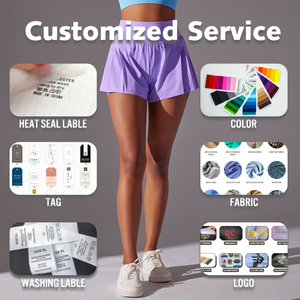 2025 été femmes séchage rapide Shorts de gymnastique <span class=keywords><strong>taille</strong></span> haute Double couche respirant maille Yoga course Tennis athlétique <span class=keywords><strong>sport</strong></span> tenues - Product Image 4