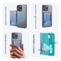 Porte-cartes magnétique personnalisé pour cadeau promotionnel, étui transparent, rangement pour 2 cartes, portefeuille portable, cadeau bancaire