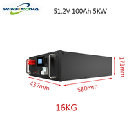 Kit DIY Domicile 51.2V 100Ah 5KW Boîtes de Batteries Lithium Ion Prismatiques LiFePO4 avec Rack en Acier Inoxydable pour Stockage d'Énergie à Usage Domestique