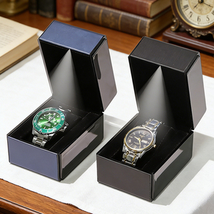 Boîte à montre en cuir PU de luxe avec miroir et lumière LED, universelle pour hommes et femmes, étui de rangement pour montre-bracelet, emballage cadeau - Product Image 5