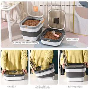כלב לחיות מחמד מזון אחסון מיכל 13.7 QT אטום מתקפל מסוגל חתול כלב מזון מחזיק סל אורז קמח ציפור זרע אחסון מיכל - Product Image 5