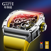 Montre Homme Bonest Gatti BG9903-A3 de Haute Qualité, Marque de Renom, Best-seller, Aiguilles Lumineuses, Cadran Creux