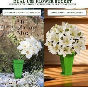 Classic China Metal Cemetery Vases &amp; <strong>Grave</strong> Spikes <strong>Flower</strong> <strong>Holder</strong> <strong>for</strong> Cemeteries and <strong>Graves</strong> - Product Image 2