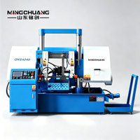 Scie à ruban CNC automatique pour la découpe des métaux, 0-400 mm, commande PLC, équipement de sciage industriel haute efficacité