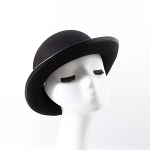 Fancy Dress Costume Hat Adult Black Felt Bowler Hat Magic Gentleman's Bowler Hat