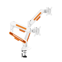 Écran VESA pivotant réglable blanc 2 bras 34 pouces support de bureau moniteur à bras double montage
