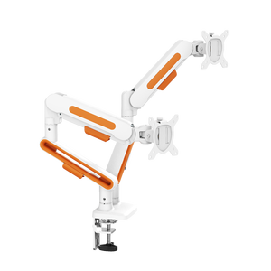 Xoay có thể điều chỉnh màn hình VESA trắng 2 cánh tay 34 inch Bàn Chủ kép gắn màn hình cánh tay - Product Image 1