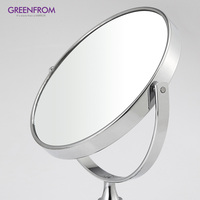 Miroir sur pied avec cadre en métal, miroir de table personnalisé, miroir de vanité décoratif double face, rotation à 360°