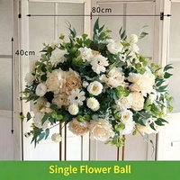 Boules de fleurs artificielles en soie de haute qualité, roses bleues, hortensias, feuilles vertes, durables, arrangements pour centres de table de mariage