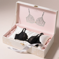 Corset personnalisé petite boîte d'emballage à rabat sûr vêtements chauds boîte-cadeau de concepteur sans hélice boîtes de papier de peau de lingerie en dentelle douce