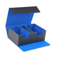 MIO Wholesale 400+ Boîte de rangement en cuir PU et velours pour jeux de cartes TCG/cartes flash PKM et jeux de société avec compartiment de rangement pour dés