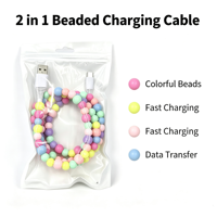 Nuevo Cable USB Multicolor de PVC con Diseño Único y Moderno, Carga Rápida, Trenzado con Cuentas y Protección para Auriculares, Computadora y Teléfono Móvil 2026