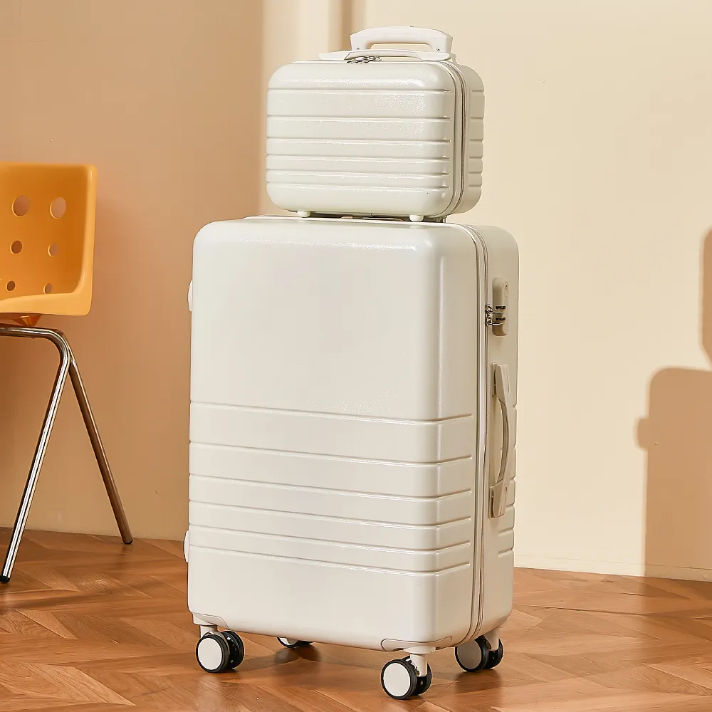 حقيبة ABS تحمل أمتعة بيضاء من 6 قطع حقيبة صلبة مع عجلات دوارة كوفر