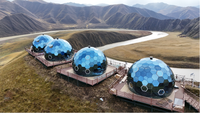 Dôme géodésique en panneaux de polycarbonate solide, haute résistance, anti-tempête, résistant aux charges de neige, durable, pour glamping, hôtel, maison dôme