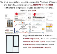 Ventanas AS2047, Estándar Australiano, Ventanas de Aluminio con Marco, Doble Acristalamiento, Ventanas Comerciales de Aluminio con Doble Acristalamiento para Hotel