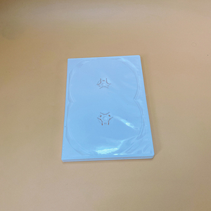 Boîtier DVD PP standard 14 mm pour 4 disques, blanc, avec double plateau intérieur en option, couvercle en plastique pour la protection des disques de musique, de films et de jeux - Product Image 2