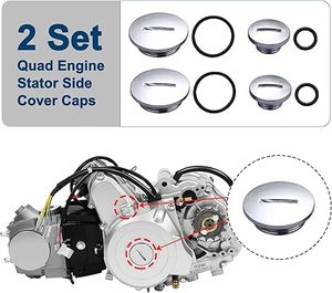 2 Tapas Laterales de Plástico de Alta Calidad para Estator de Motor Cuádruple 50-125 cc <span class=keywords><strong>ATV</strong></span> BMS Roketa Taotao SunL Coolster - Product Image 2