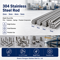 Barre ronde brillante en acier inoxydable 304 de 2 mm, 3 mm, 4 mm, 5 mm pour broches, attaches, ressorts et composants de précision