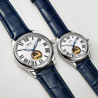 Montres de luxe pour couple I&W CARNIVAL - Open-Heart Miyota 9029 - Mécanique - Cristal saphir synthétique - Acier inoxydable - Bracelet en cuir
