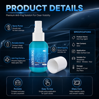 Agent anti-buée 50 ml, nettoyant pour vitres de voiture, spray pour pare-brise, miroir, fenêtre, visière, revêtement anti-buée pour une visibilité claire
