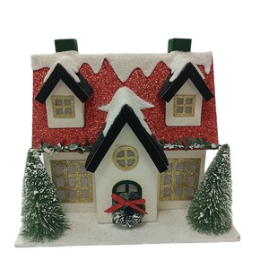 Casa de Papel <span class=keywords><strong>Navideña</strong></span> Hecha a Mano, Aldea de Nieve de Papel con Luces LED, Decoración <span class=keywords><strong>Navideña</strong></span> para Mesa - Product Image 1