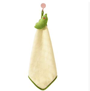 Serviette de toilette carrée en velours corail, absorbante, à suspendre, pour salle de bain et cuisine - Product Image 1