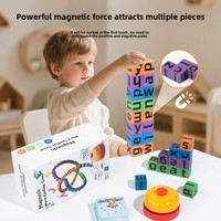 Cubes de lettres colorés en bois, jeu de construction, cartes de vocabulaire illustrées, défi sonore, préscolaire Montessori, 30 pièces, animaux
