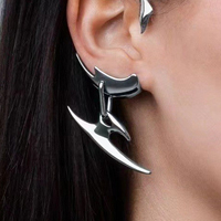 Boucles d'oreilles clips vintage géométriques pour femme, tendance, brillantes, sans perçage, fausses manchettes d'oreille, style cyberpunk hip-hop, clips d'oreille irréguliers
