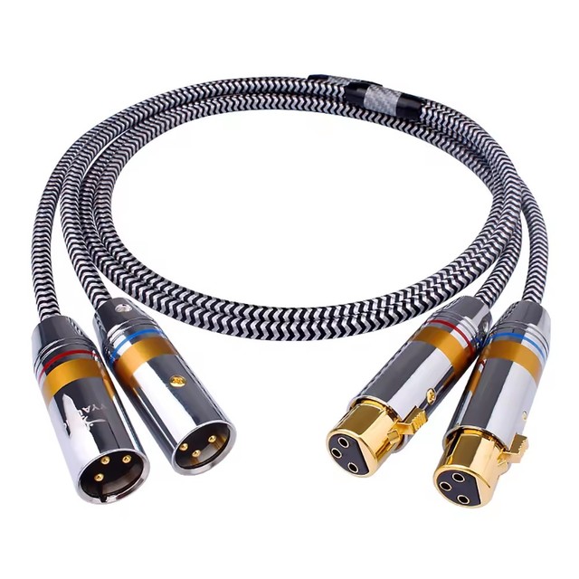 YYTCG Y9 3 Pin XLR Cable Male to Female Silver Plated Copper Hifi Balanced Audio Cable Microphone XLR Cable