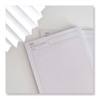 Bloc-notes spirale B5 personnalisé à double face avec adhésif, lignes horizontales, grille, pour procès-verbaux de réunion, feuilles perforées détachables