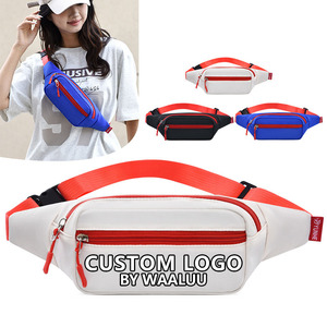 WAALUU <span class=keywords><strong>Petit</strong></span> sac à bandoulière imperméable à l'eau avec logo personnalisé Sac de poitrine décontracté pour hommes Sac de taille pour femmes Sac de sport à une épaule - Product Image 1