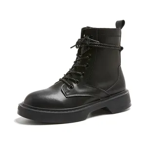 Damen stiefel neueste profession elle Herstellung Günstige Herbst mode Trendy Black Combat Boots