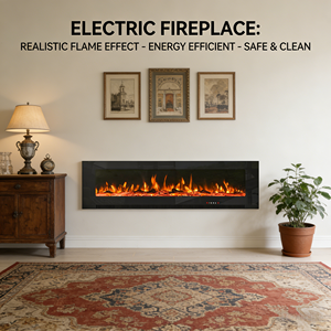 <span class=keywords><strong>Chimenea</strong></span> Eléctrica de Pared <span class=keywords><strong>con</strong></span> Efecto de Llama LED y Calor Ajustable para Dormitorio, Apartamento u Hotel - Product Image 4